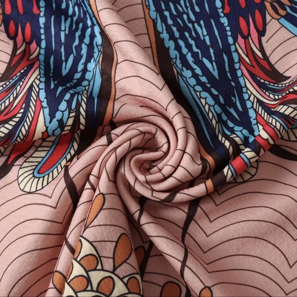 Peacock Feathers Boho Maxi Skirt In Nude - Picture 4 of 4